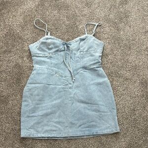 Light Blue Denim Mini Dress, Pretty Little Thing size 12